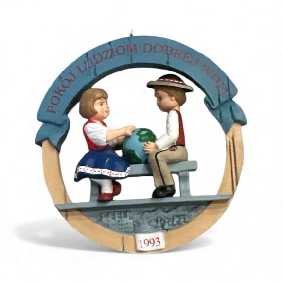 1993 Hallmark Keepsake Ornaments PEACE ON EARTH POLAND Collector’s Series VTG - Picture 2 of 4